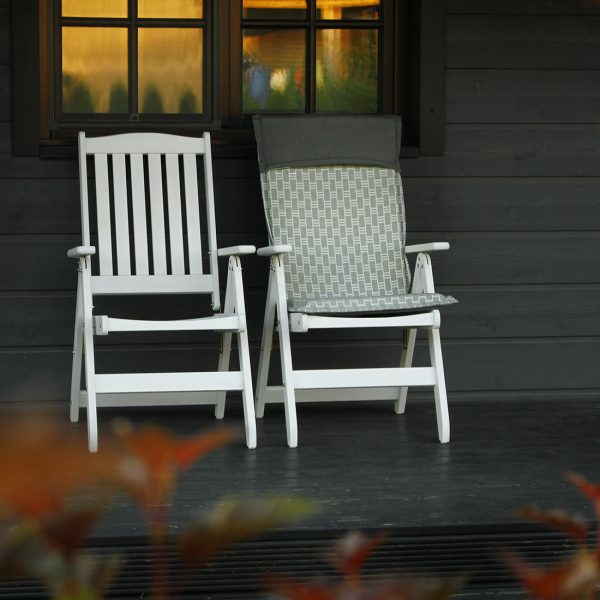 Garden chair with armrests, white