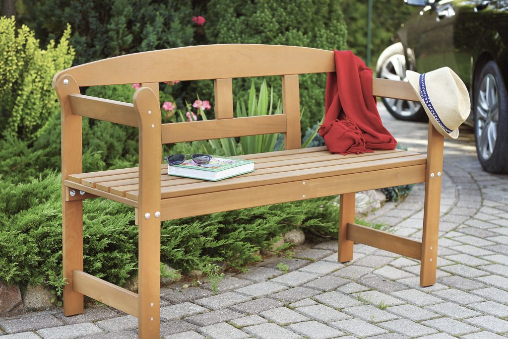 Garden bench with backrest Frisia brown