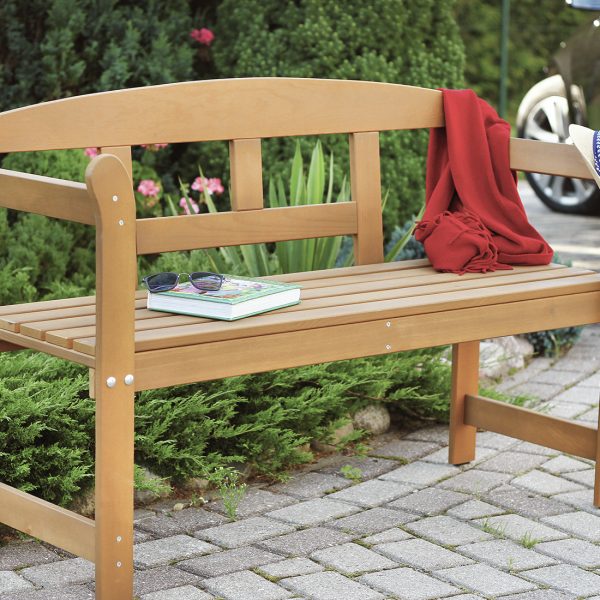 Garden bench with backrest Frisia brown