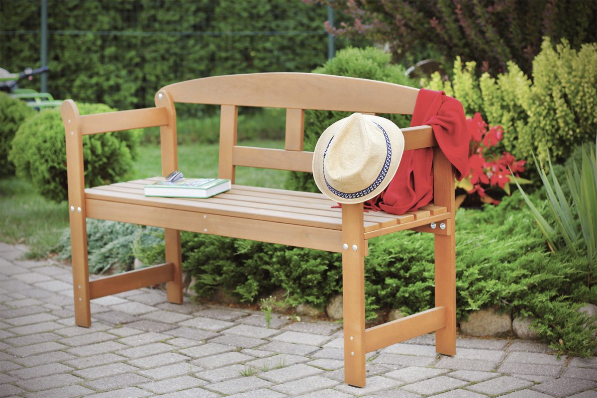 Garden bench with backrest Frisia brown