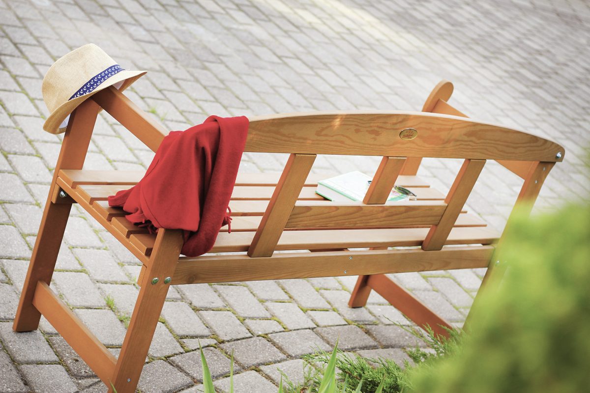 Garden bench with backrest Frisia brown