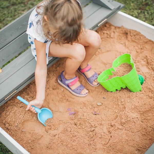 Sandbox with foldable lid, White/Graphite