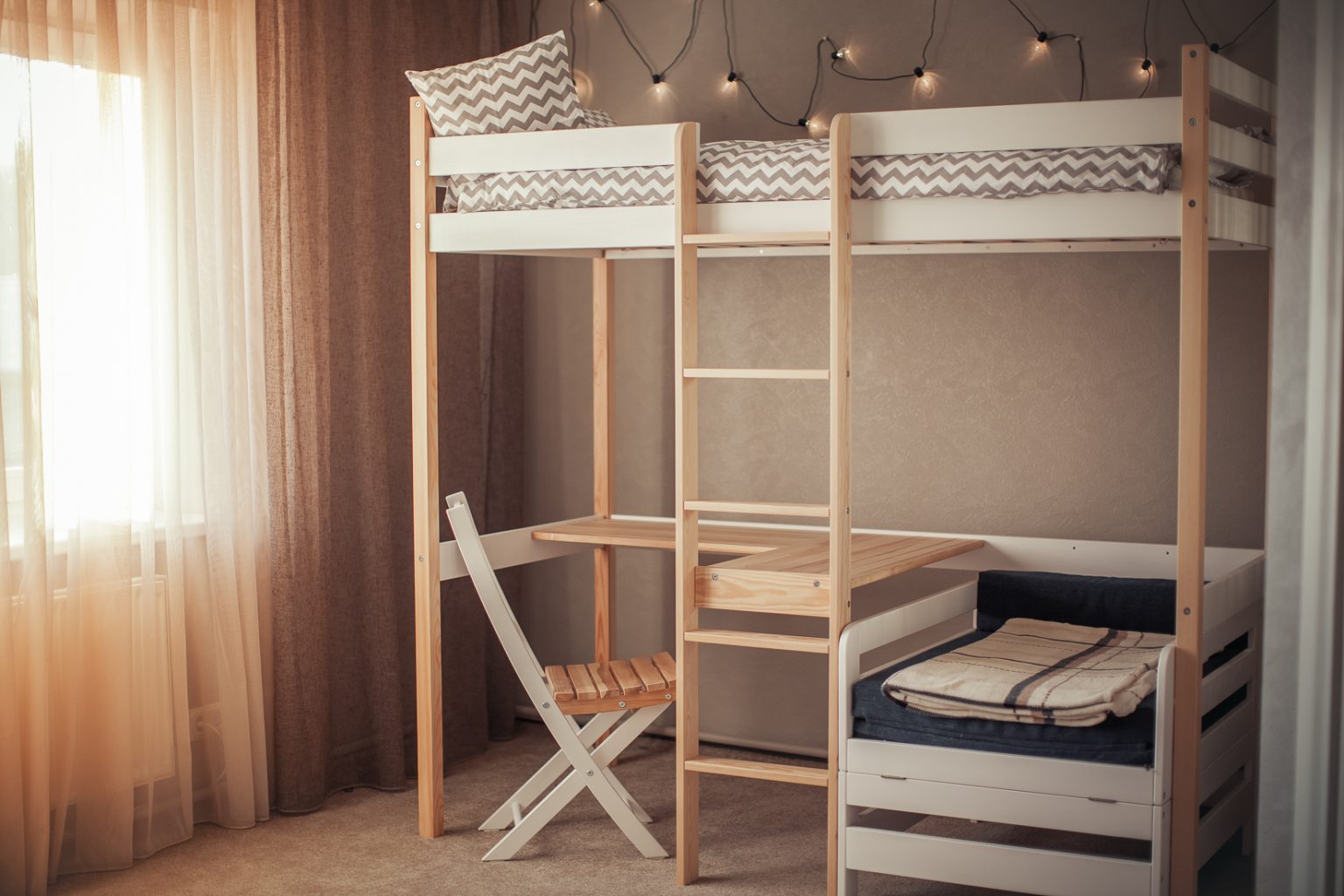 412 Children's bed with desk and extra bed "SMART" 90cm x 190cm FLK