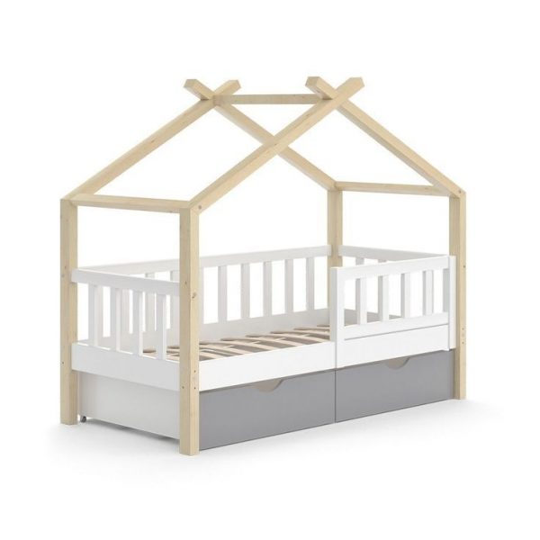Children's bed house_white_natural