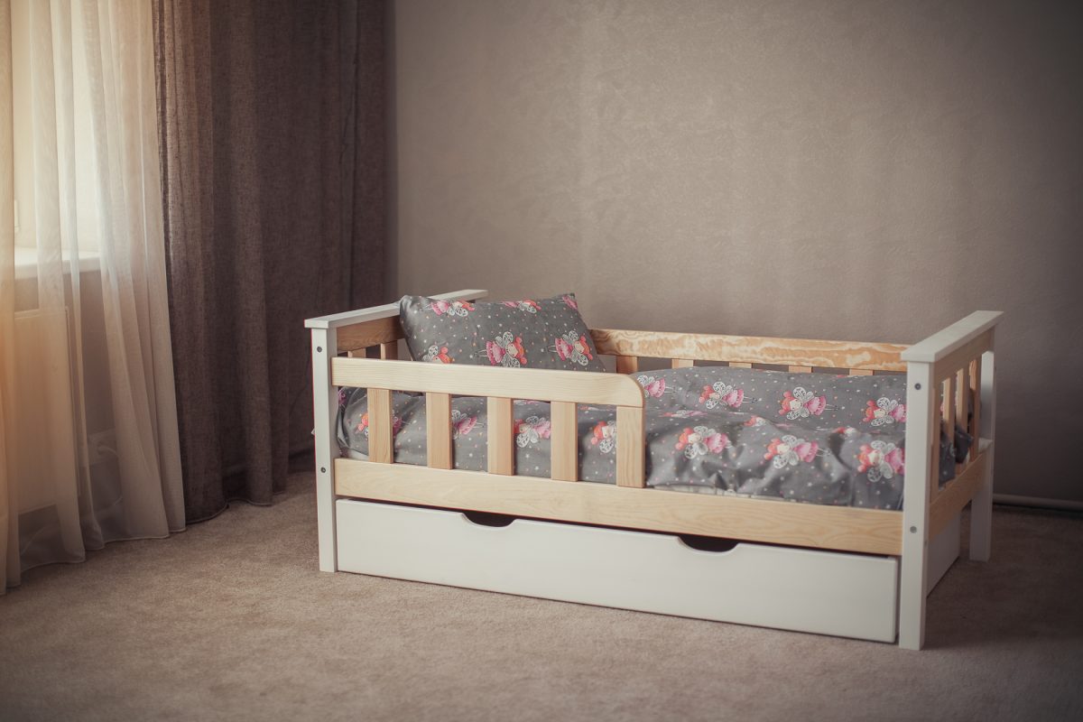 Children's wooden bed