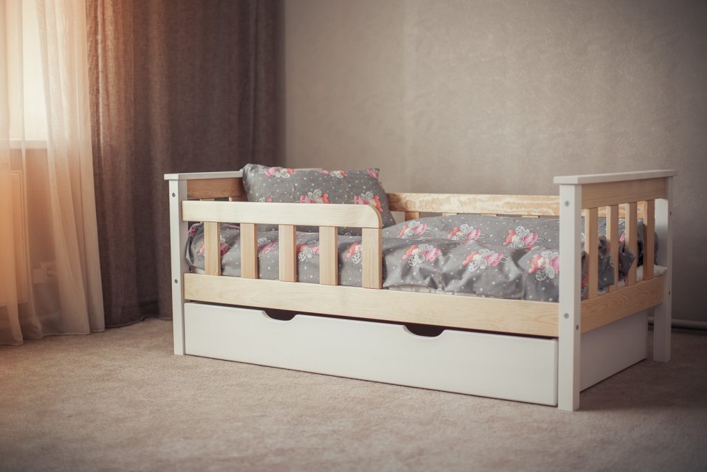 Children's wooden bed