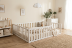 Valge täispuidust Montessori voodi FLM 415