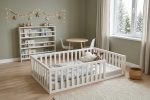 Valge puidust Montessori voodi lastele