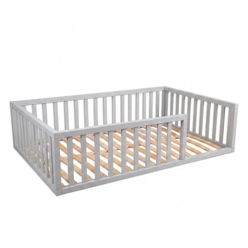 Pelēka bērnu Montessori gulta FLM 414